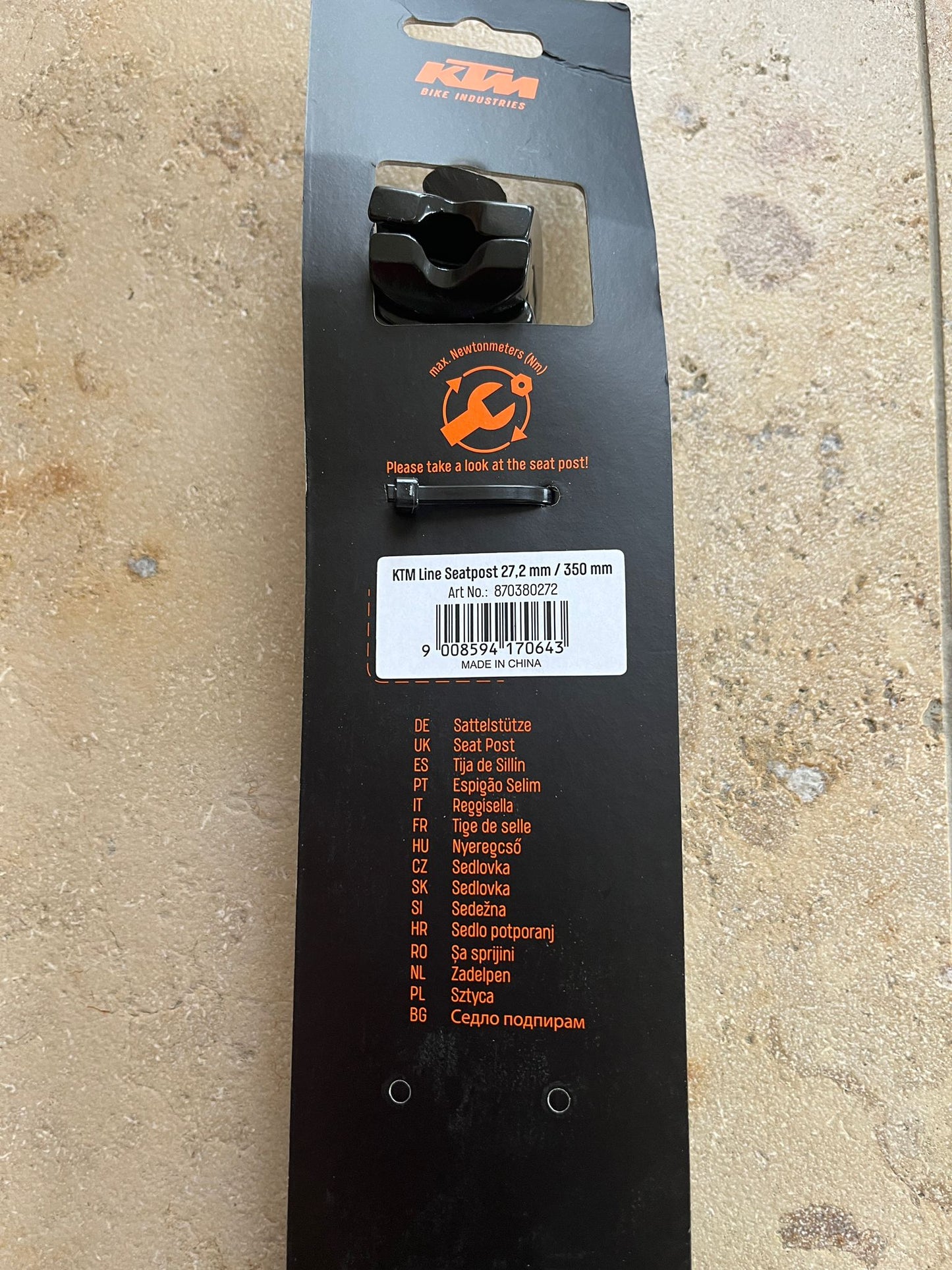 KTM Line Sattelstütze 27,2 Durchm. 350 mm Fahrrad Sattelstange Neu