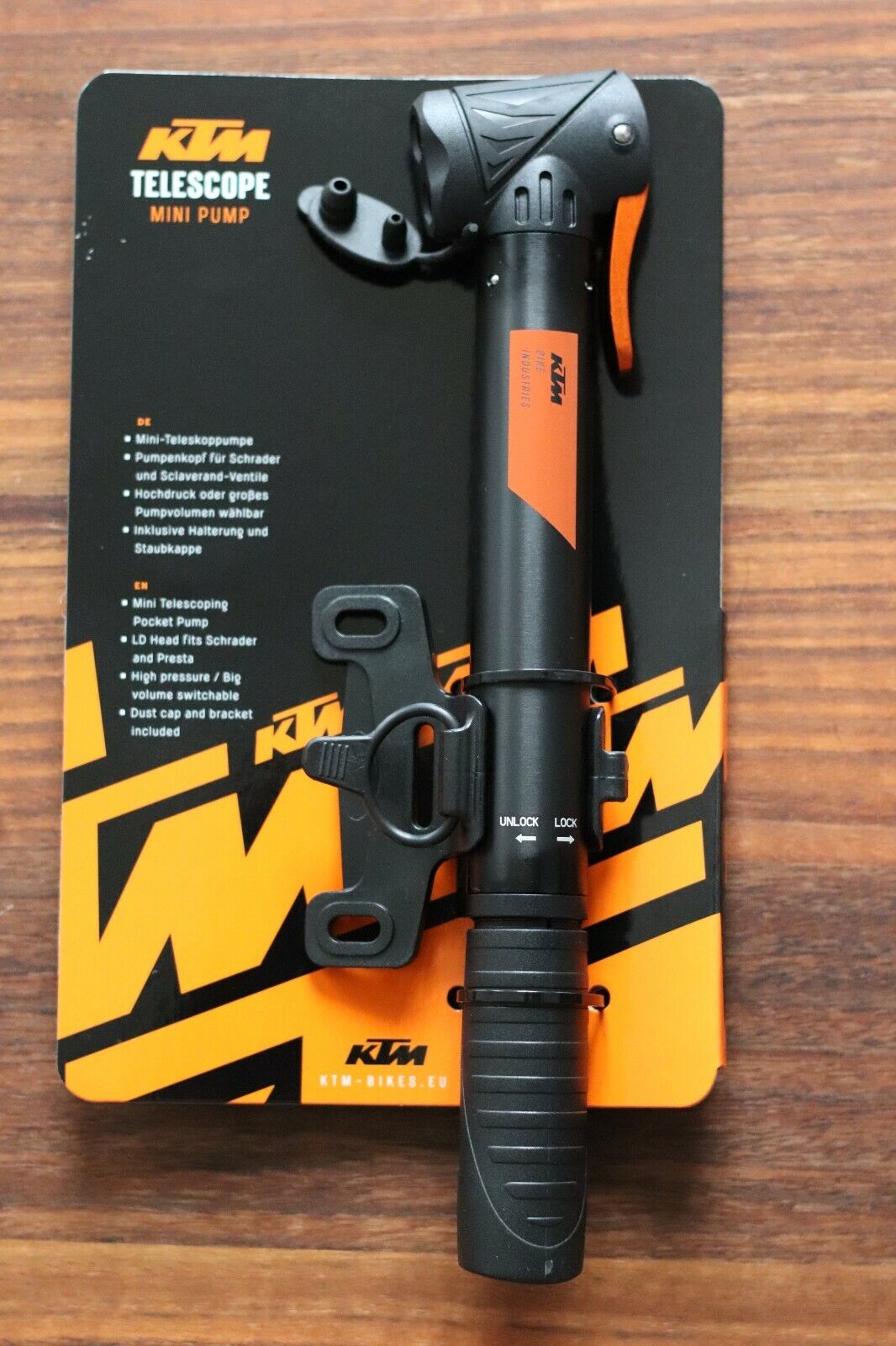 mini fahrradpumpe alle ventile KTM Fahrrad Telescope Minipumpe Luftpumpe mit Halter Staubkappe für alle Ventile