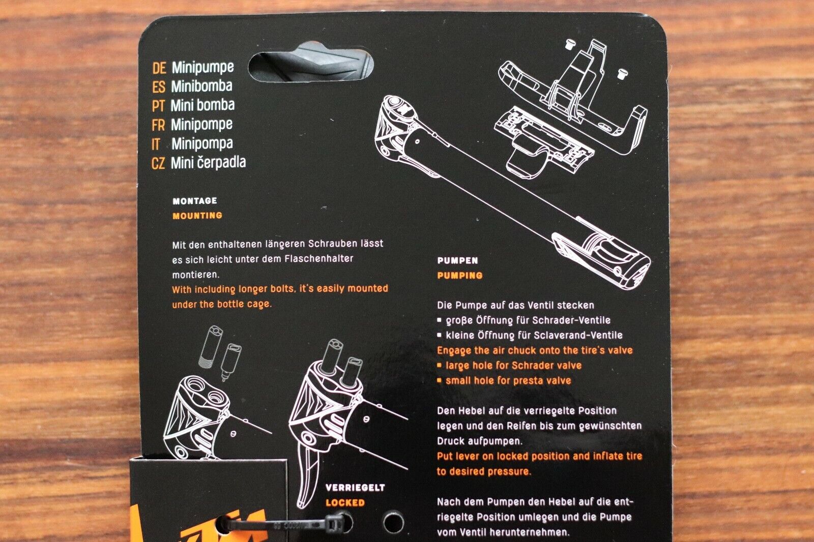 KTM Fahrrad Telescope Minipumpe Luftpumpe mit Halter Staubkappe für al – KTM bikeparts and more